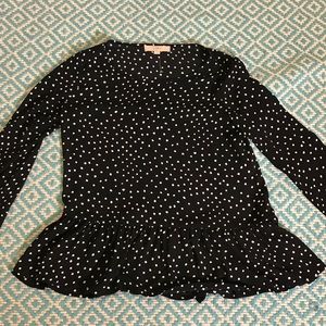 LOFT black and white polka dot